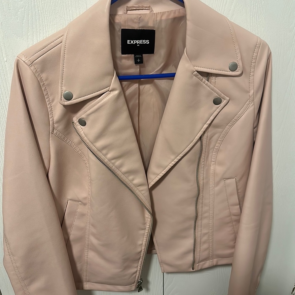 Pink leather jacket